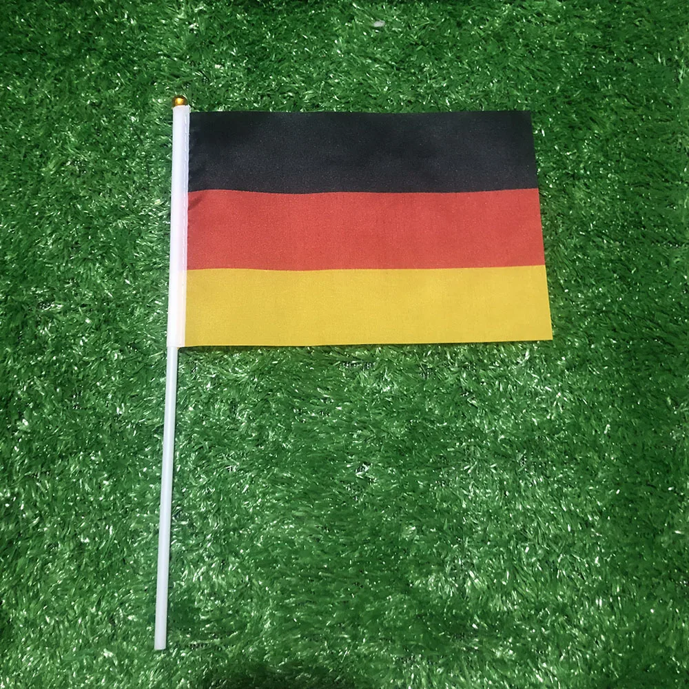 BANDERA SKY 14x21cm poliéster GER Alemania bandera ondulada a mano 10/20/50/100 Uds con poste de plástico para decoración