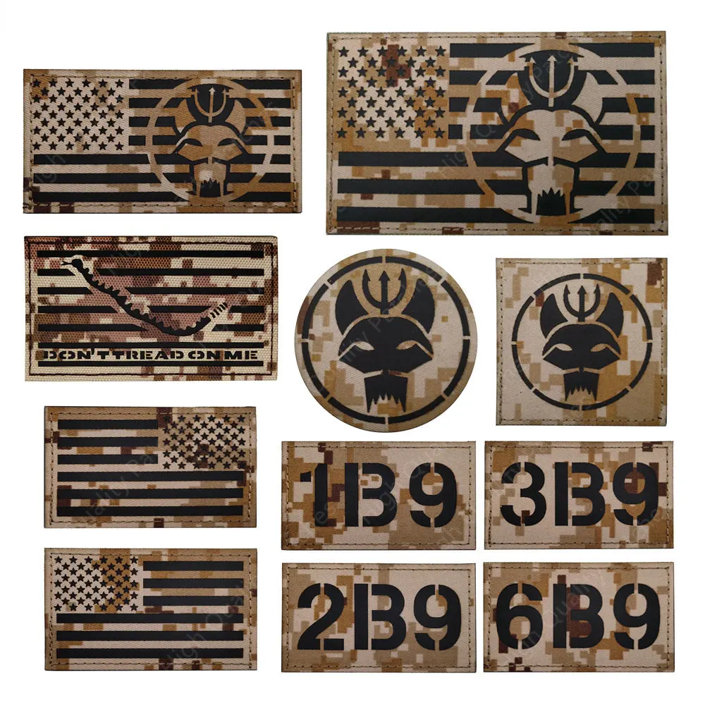 Seal Team IR parche de bandera reflectante infrarroja sellos marinos parche SWAT insignias de banderas americanas de EE. UU. parches militares tácticos chevrons - imagen 3
