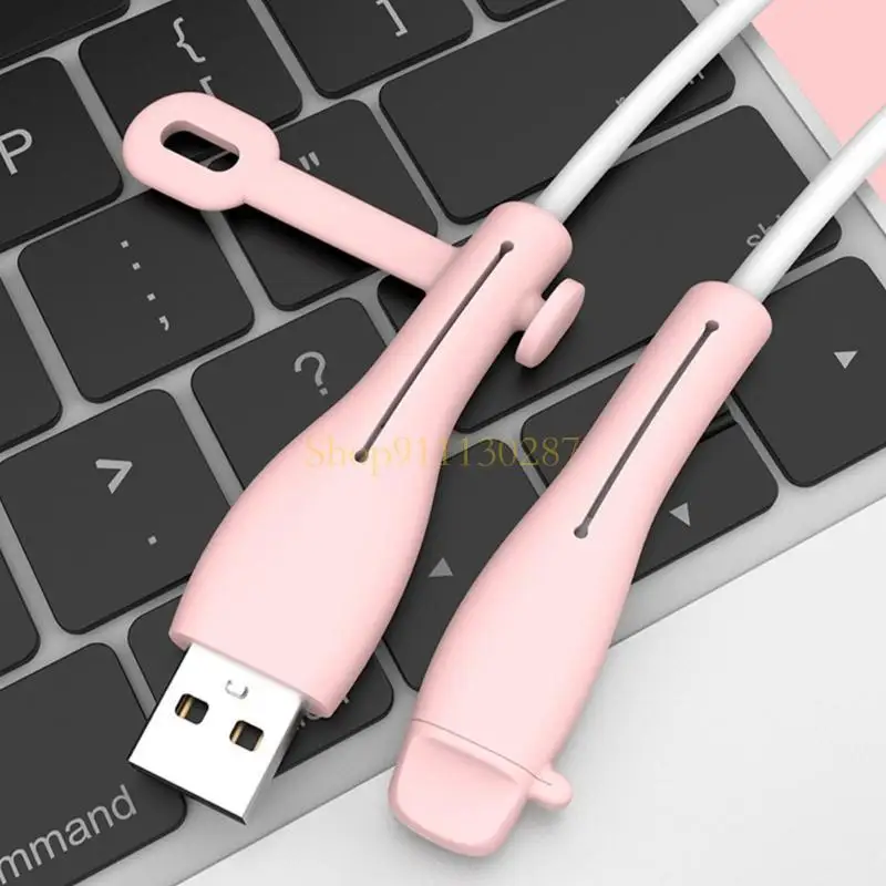J1HC Silicone Cable Protectores Poliphip Plug para teléfono USB C Cable cargador - imagen 2