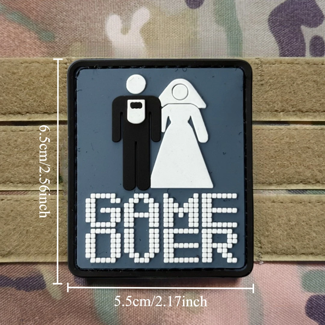 Después del juego termina la moral parche táctico parches de gancho y bucle de PVC para ropa brazalete militar táctico pegatina para mochila - imagen 2