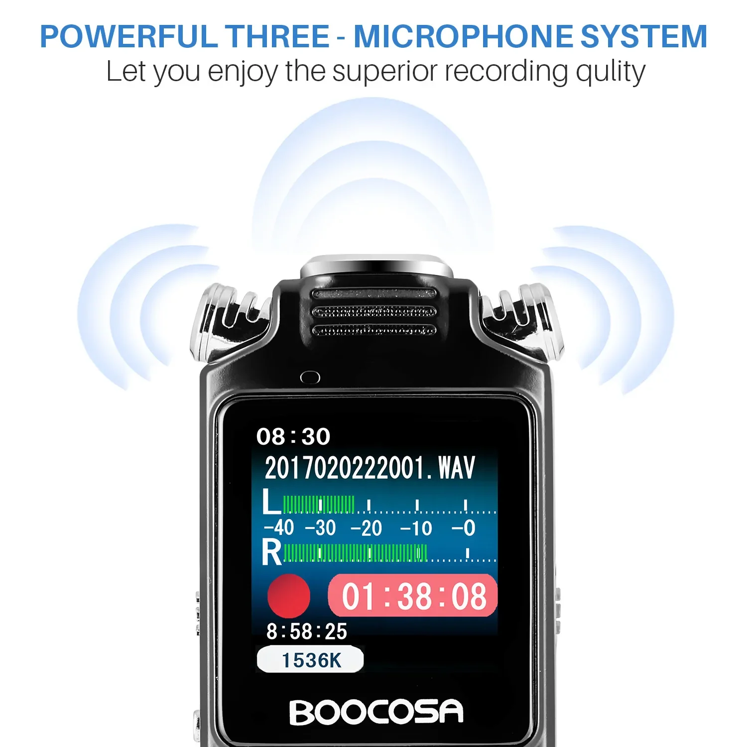 Grabadora de voz de Audio Digital activada por voz profesional 8GB 16GB 32G grabación con cancelación de ruido PCM compatible con reproductor MP3 OTG WAV - imagen 5