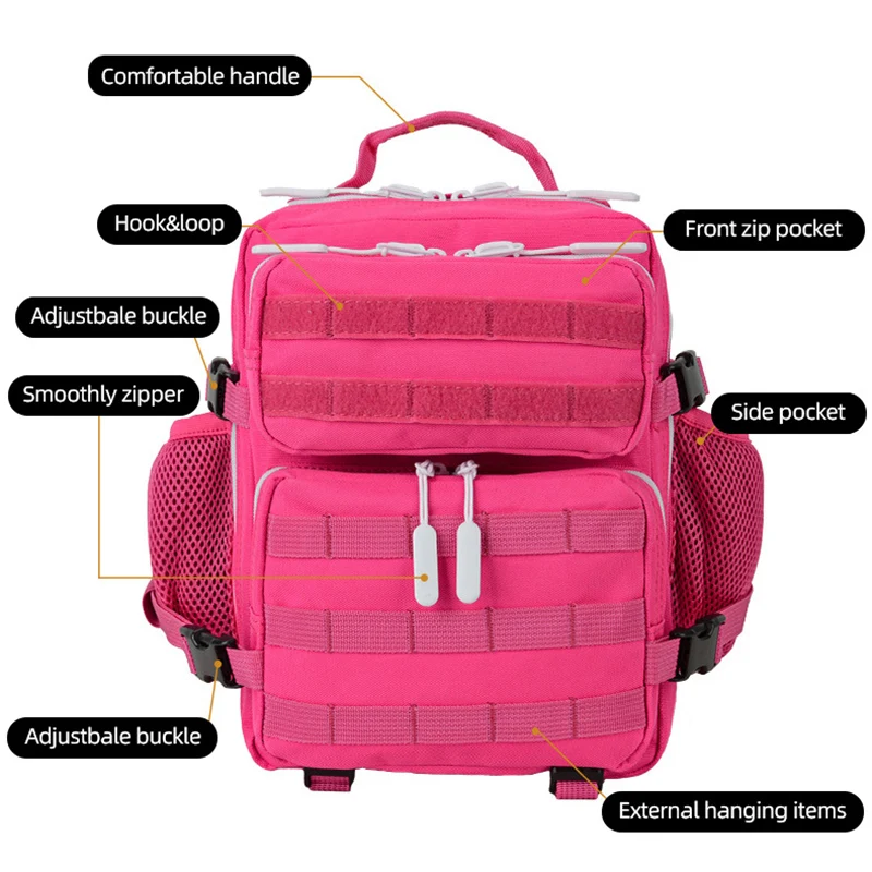 Mochila táctica impermeable para acampar, bolso de hombro para deportes al aire libre, viajes, gimnasio, senderismo, escalada, ciclismo, paquete Molle, 9L - imagen 3