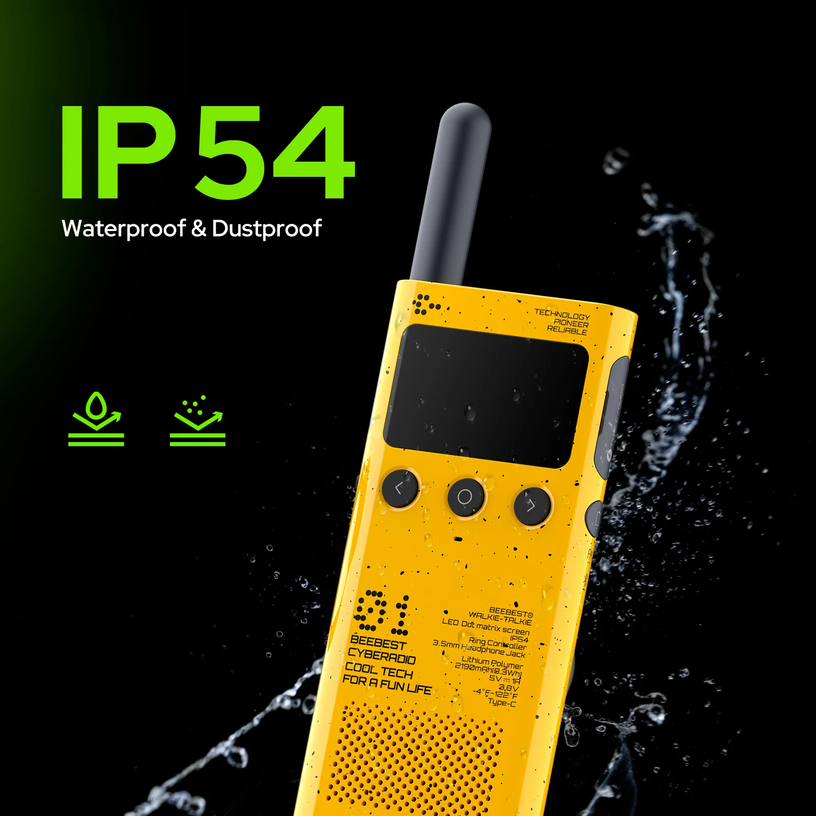BEEBEST A101OS Walkie talkie para exteriores robusto PTT dedo - imagen 3