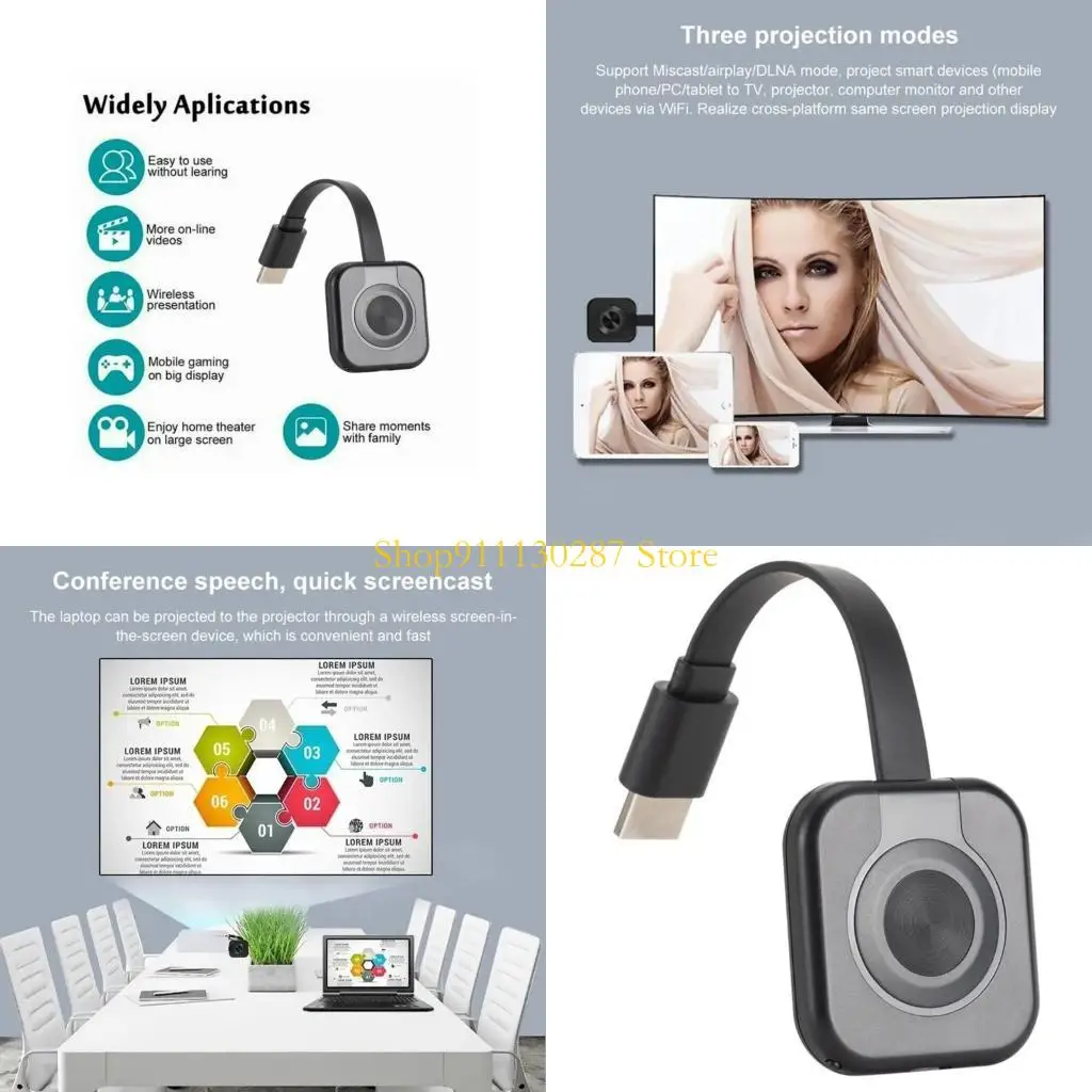 J1HC Mirrizing Adapter para conexión teléfono a televisión para reuniones cine en casa