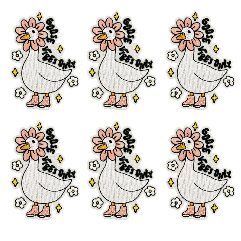 10 Uds. Parche bordado de ganso de estilo humorístico parche de ganso de dibujos animados parches de hierro para ropa parches termoadhesivos sombreros coser DIY - imagen 5