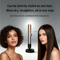 Secador y alisador de pelo profesional 2 en 1, plancha de iones negativos, herramienta de peinado de larga duración, alisador húmedo y seco