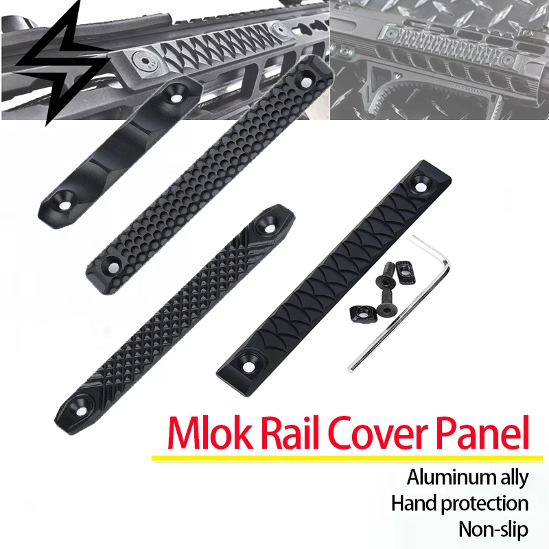 Panel de cubierta de riel táctico MLOK, aleación de aluminio, montaje de 80/120mm, M-LOK/Keyymod System, Kit de riel, accesorio de caza negro