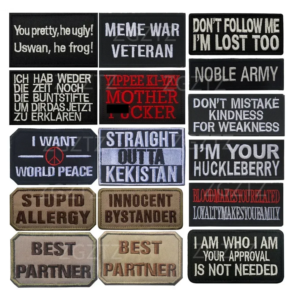 Parches de mochila para ropa, sombrero táctico con bordado único en inglés, no sígueme, ideal para alergia, superventas