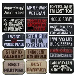 Parches de mochila para ropa, sombrero táctico con bordado único en inglés, no sígueme, ideal para alergia, superventas