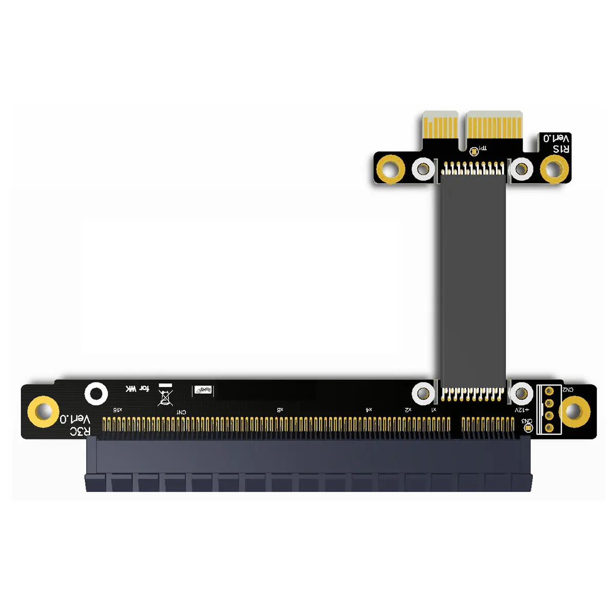 Chenyang CYDZ-Cable elevador PCI-E Gen3.0 1x a 16x, extensor pci-express PCI-E X16, diseño de codo en ángulo recto, 30cm - imagen 2
