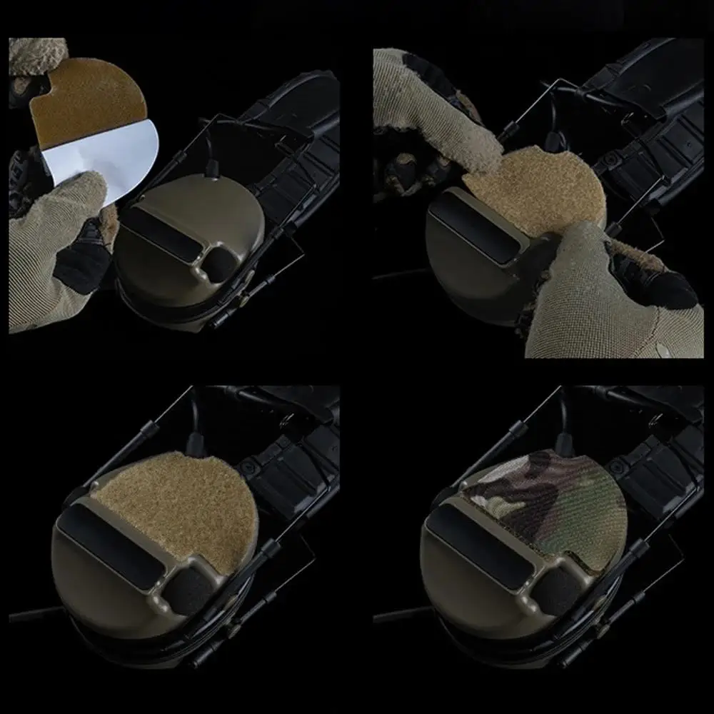 Adhesivo para auriculares tácticos, camuflaje/almacenamiento de cables, parche mágico 2 en 1 para ComTac(IIIIIVVI), caza, tiro, auriculares con cancelación de ruido - imagen 2
