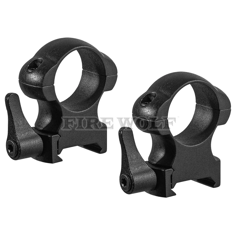 FIRE WOLF 2 unids/set alcance de acero anillos de 25,4mm liberación rápida perfil bajo medio alto para riel de 20mm montaje de anillo de escopios de caza - imagen 4