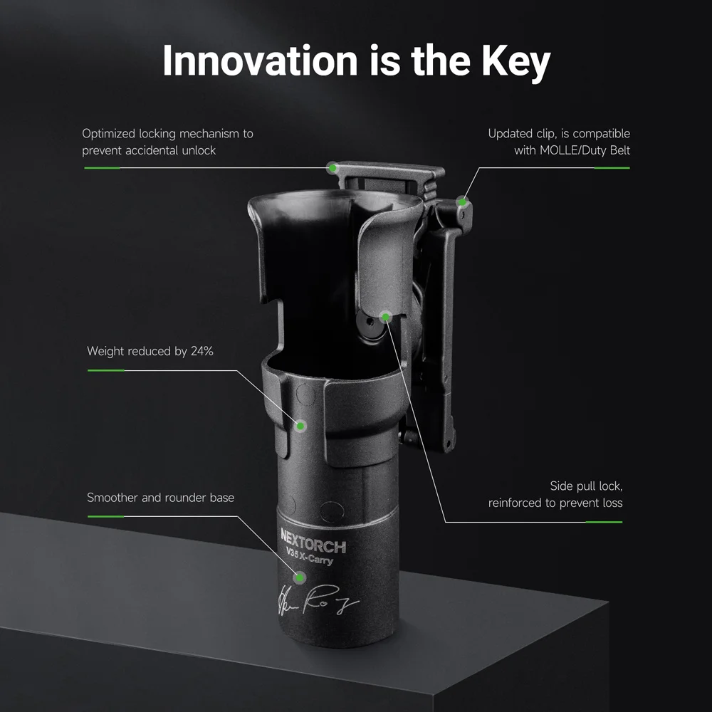 NEXTORCH V35 X-Carry Funda para linterna táctica, funda para bastón, funda para bastón, rotación de 360 grados, para TA20 TA30 P10 - imagen 4