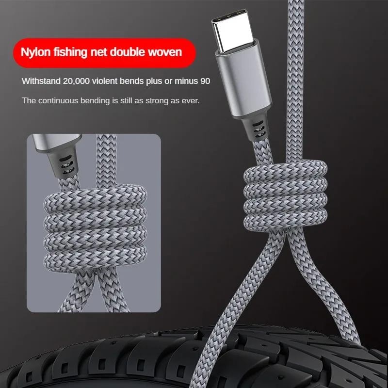 60W tipo C a tipo C 1M 2M 3M 5M 8M Cable PD Cable de datos de cargador rápido para IPhone 15 Macbook Xiaomi Samsung Cable de extensión de cámara - imagen 3