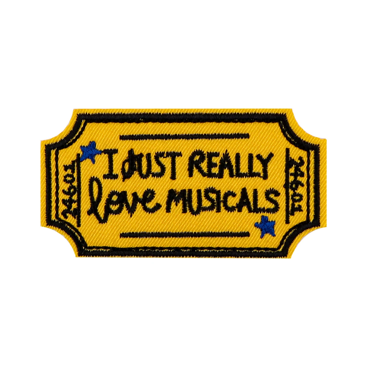 Parches de entradas de música para ropa, apliques amarillos, insignias para planchar, pegatinas para ropa, costura DIY, rayas bordadas - imagen 5