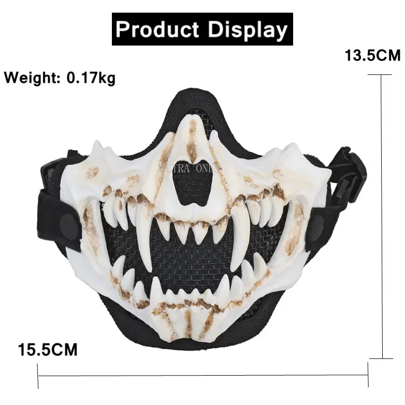 Máscara táctica de calavera Airsoft Paintball CS malla de acero transpirable resistente a impactos media cara máscaras accesorios protectores de tiro - imagen 2