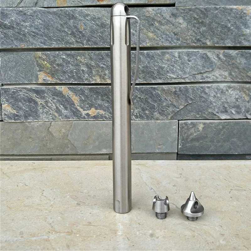 Bolígrafo táctico de autodefensa, suministros de defensa de acero inoxidable, herramienta de interruptor de vidrio de emergencia al aire libre, 3 cabezales de ataque reemplazables - imagen 3