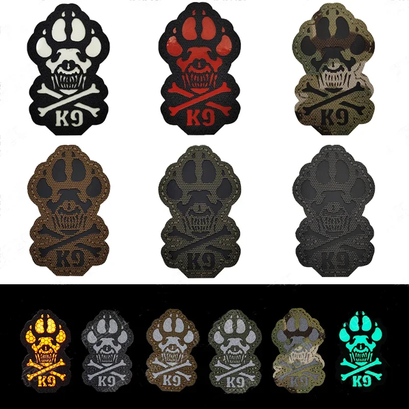 Parches 3D K9 de PVC, servicio de rescate, perro militar, parche de gancho y bucle, insignia, accesorio táctico luminoso, brazalete reflectante - imagen 3
