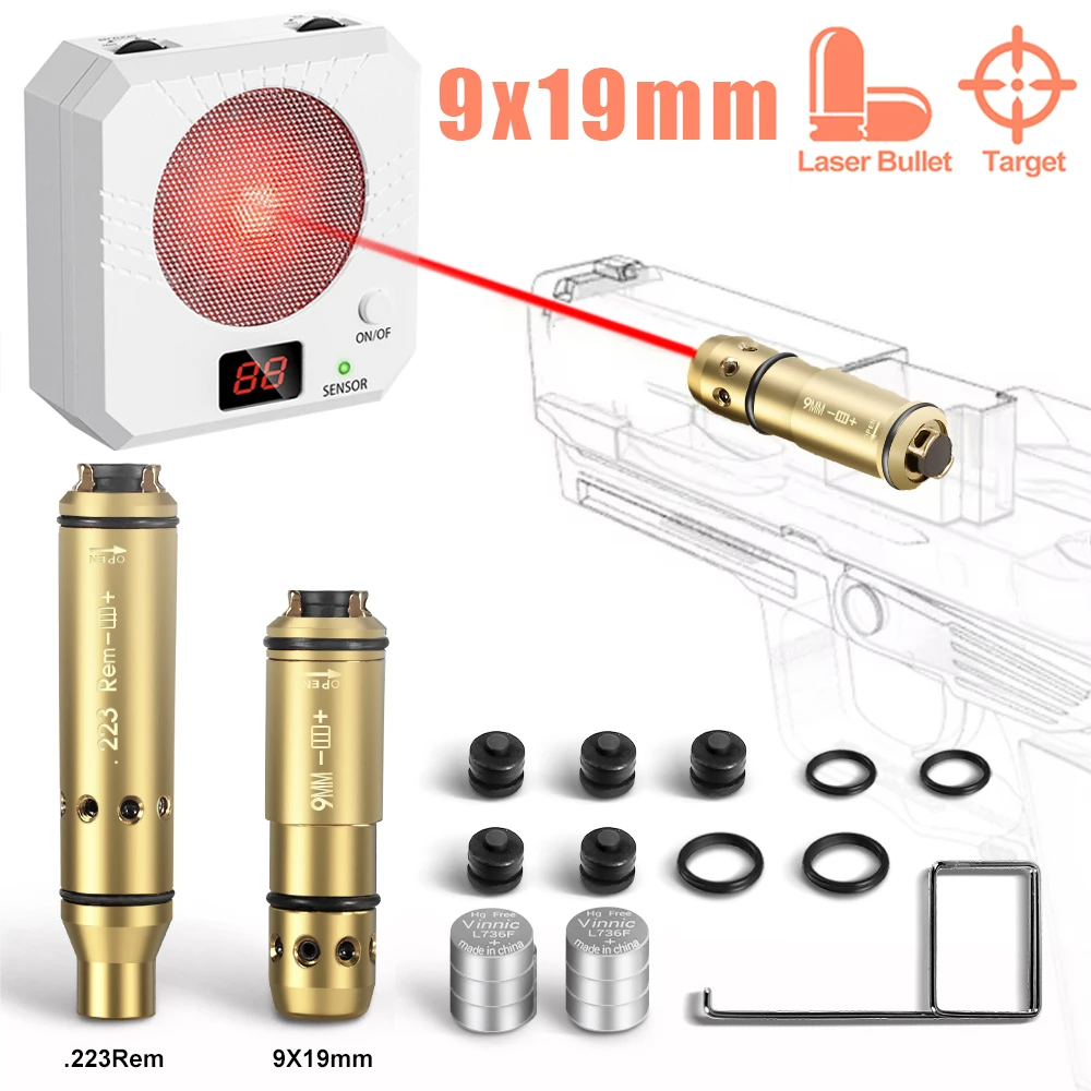Objetivo de entrenamiento láser de fuego seco, puntuación electrónica, objetivo láser, Kit de entrenamiento láser portátil con bala de entrenamiento láser de 9x19mm - imagen 2