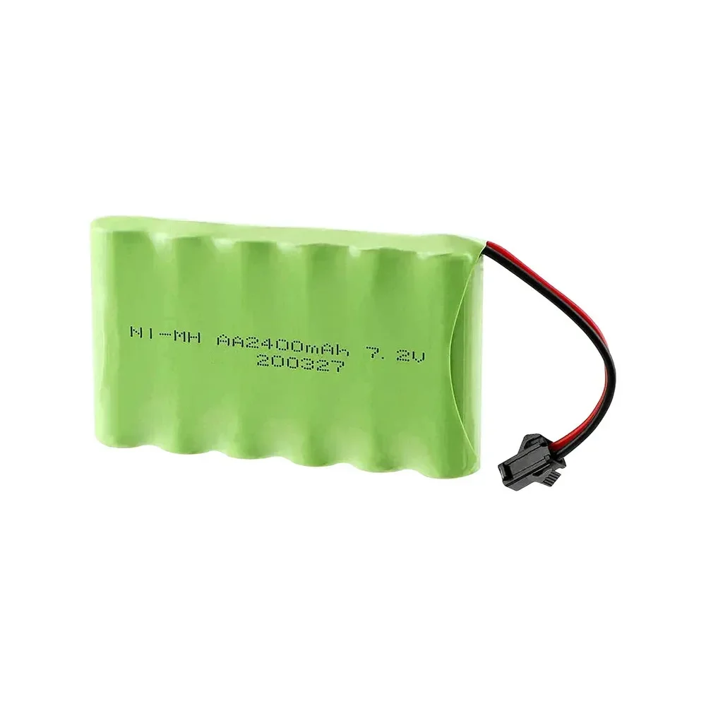Batería AA NI-MH de 7,2 v y 2400mah con cargador de alta capacidad para juguete eléctrico, coche remoto, barco, robot, recargable, 7,2 v, 2400 mah - imagen 2