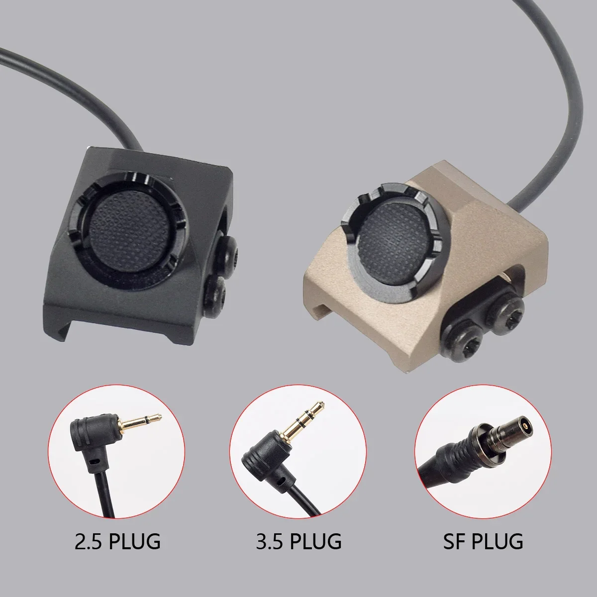 Interruptor remoto de presión de botón caliente de la unidad táctica para linterna SureFire M300 M600 DBAL-A2 PEQ15 láser 2,5mm apto para riel de 20mm - imagen 3
