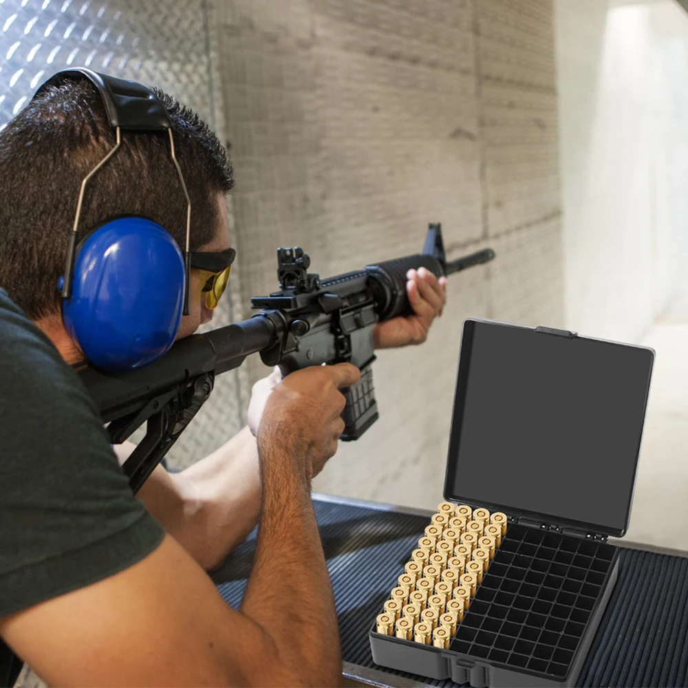 Caja de munición de 9mm, caja de almacenamiento de munición táctica de 50/100 rondas, caja de balas para Rifle y pistola, soporte para cartuchos, organizador de balas portátil - imagen 3