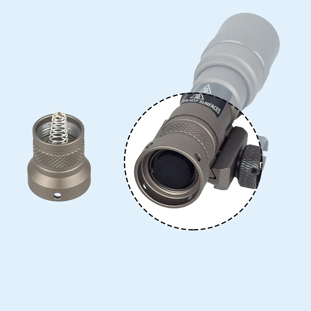 SureFire-interruptor táctico de Metal M300 M600 B C, linterna de caza, cubierta trasera, botón de presión de doble función, linterna Airsoft - imagen 4