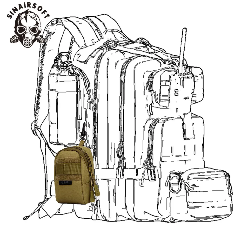 SINAIRSOFT-bolsa táctica Molle para teléfono de 4,5 pulgadas para hombre, Mini bolsa de herramientas para exteriores, kit de herramientas para deporte, Camping, senderismo, accesorios - imagen 5