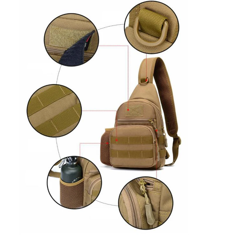 Equipo táctico militar para hombre, bolso de hombro multifuncional para acampar, viaje, senderismo, caza, riñonera cruzada