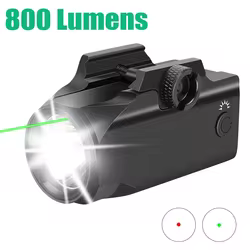 Luz de pistola de 800 lúmenes, linterna láser táctica, mira láser roja y verde, Combo de luz de pistola, linterna para Rifle de pistola Airsoft