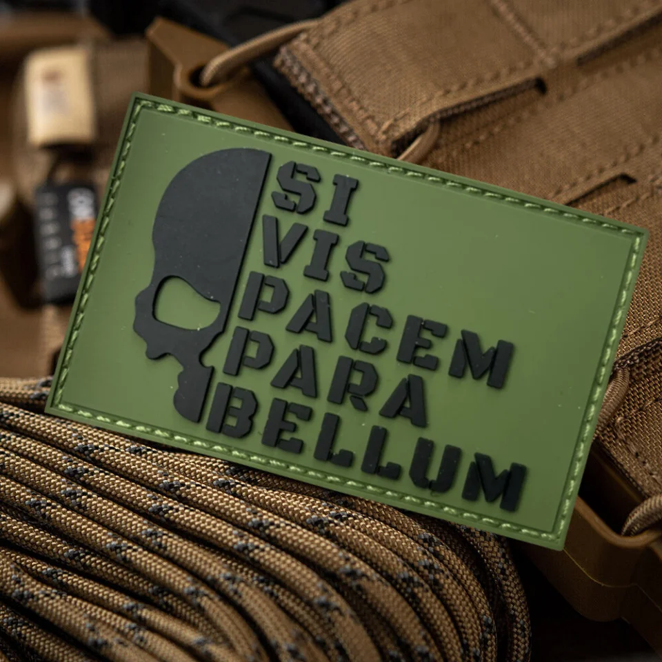 Parche PVC moral militar 'Si desea paz' – Insignia táctica - imagen 3