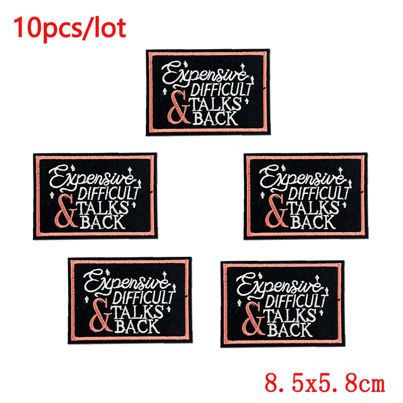 10 unids/lote parche de letras para costura/remendos bordados fibles parches para planchar para ropa mochila sombreros chaquetas DIY apliques Decoración - imagen 4