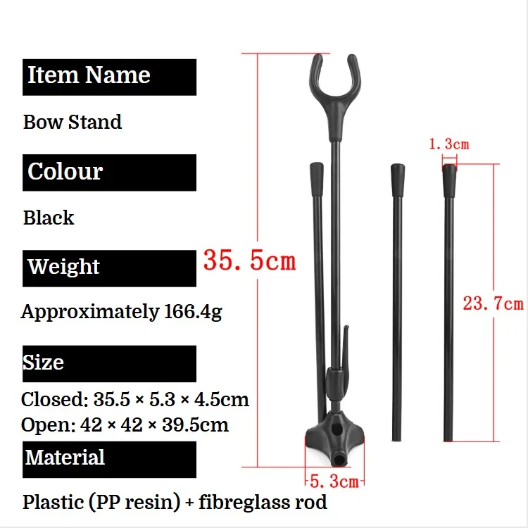 Soporte portátil para arco de tiro con arco, soporte plegable desmontable para lazos recurvos, Ideal para tiro al aire libre, accesorios para lazos de caza, 1 ud. - imagen 5