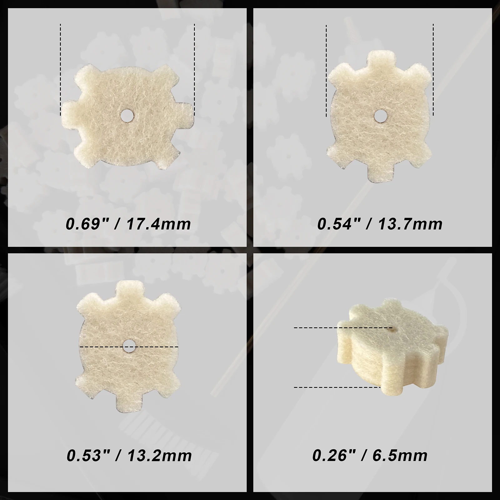 Kit limpieza armas felt adaptador Calibres .22 .223 5.56 .30 7.62 - imagen 2