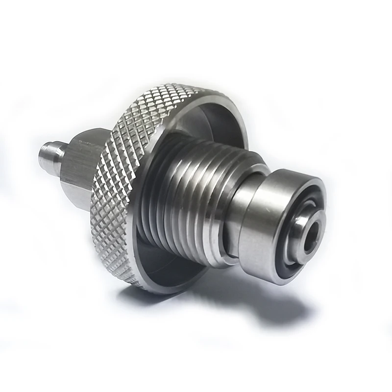 Adaptador de válvula de repuesto de estación de llenado HPA G5/8 Din con enchufe macho de desconexión rápida de 8 mm de acero inoxidable - imagen 5