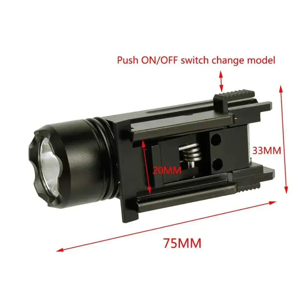 Táctico 3 modelos blanco/verde luz LED QD pistola de separación rápida G17 G19 24 armas linterna para antorcha Airsoft de 20 mm - imagen 5