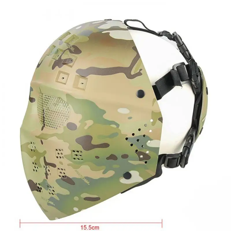Máscara táctica de malla de acero de cara completa, cubierta protectora antiimpacto para Airsoft, Paintball y camuflaje de tiro