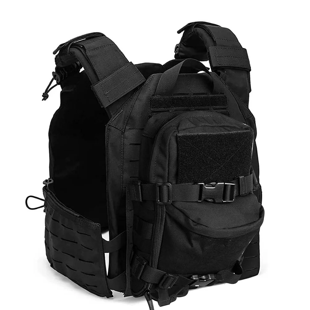 EMERSONGEARS ZH01 Chaleco de corte láser ajustable de nailon 1000D de liberación rápida con mochila de hidratación y triple bolsa para revistas - imagen 5