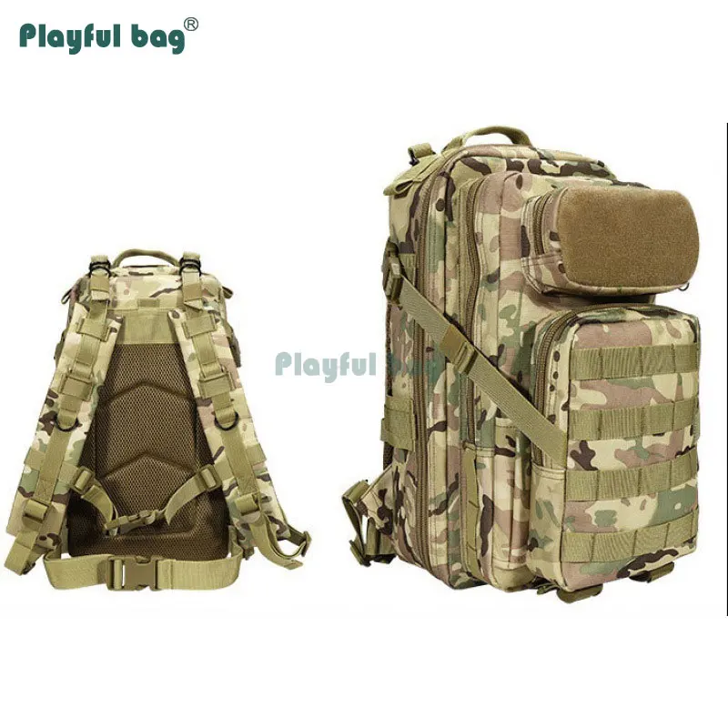 Mochila táctica 3P para exteriores, bolsas de viaje para montar en campo, mochila de Montañismo de camuflaje multifuncional a prueba de lluvia AVA57