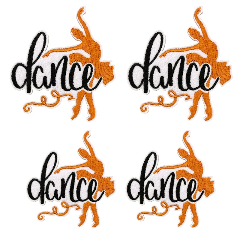 10 Uds. Parches bordados de Ballet de dibujos animados, parche de baile para chica, parches para planchar para ropa, chaquetas DIY, pantalones vaqueros, mochila, parche de costura - imagen 4