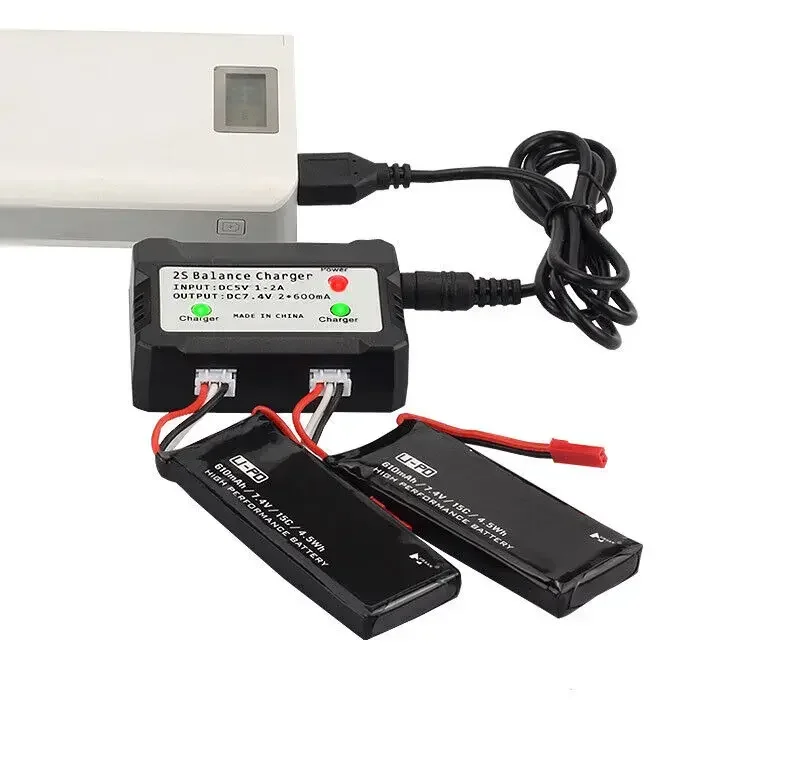 Batería li-po de 2700mAh y 7,4 V con cargador 2 en 1 para Hubsan H501S H501A H501M H501C X4 recambios de drones cuadricóptero RC H501S-14 - imagen 4