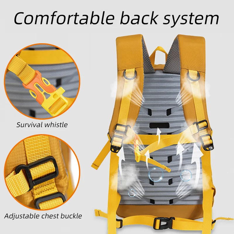 Mochila de viaje para senderismo al aire libre para hombres y mujeres, deporte, escalada, ciclismo, senderismo, mochila con cordón, bolsa reflectante para entrenamiento y correr - imagen 5