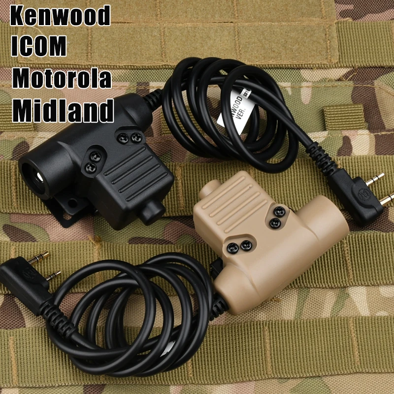WADSN táctico U94 PTT 7,0 Cable adaptador de auriculares para Walkie Talkie TYT F8 ipsc accesorios Radio Motorola Kenwood