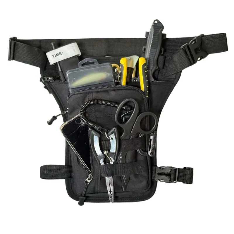 Bolsa táctica para pierna de ciclismo al aire libre, bolsa para pierna de escalada de montaña, bolso para motocicleta para hombre, bolso cruzado informal - imagen 4