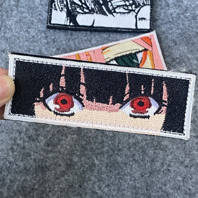 Parches bordados de Ojos de niña, insignia de moral de Ojos de Anime, brazalete de gancho y bucle, mochila, ropa, accesorio decorativo, pegatinas Diy - imagen 2