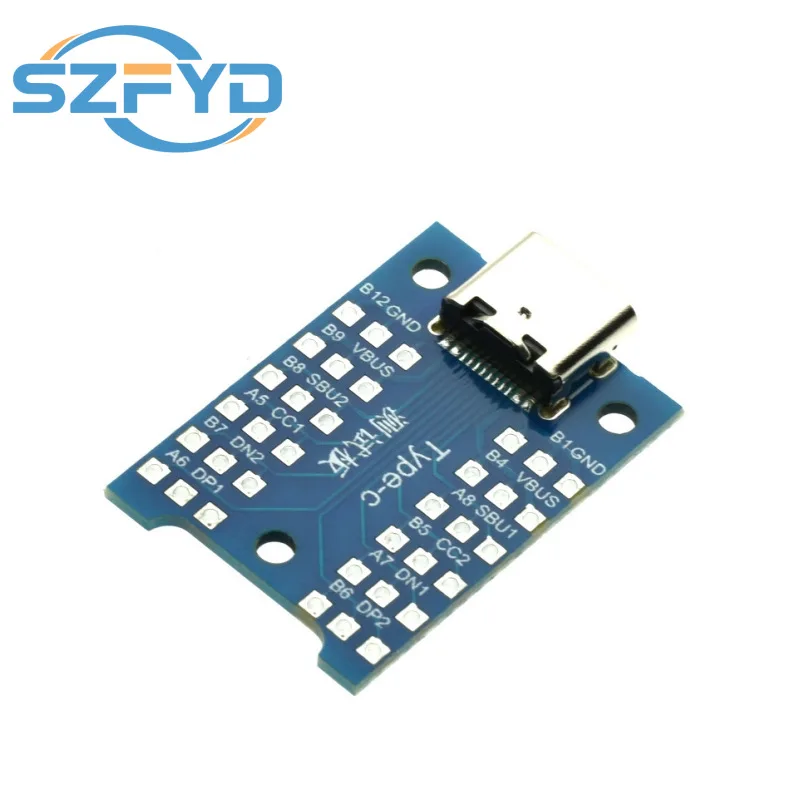 Placa de ruptura tipo C, interfaz USB, placa de carga de prueba USB, conector adaptador de placa PCB de prueba USB 3,1 tipo C, 1-10 Uds. - imagen 5