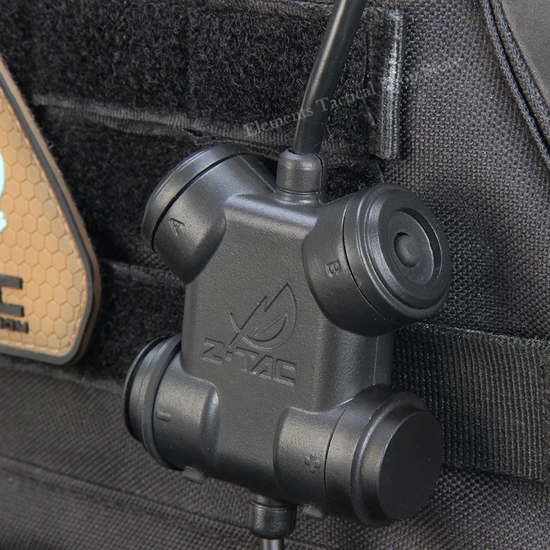 Z-TAC táctico Dual PTT Softai, accesorios, auriculares militares Airsoft para walkie-talkies UV 82, botón Baofeng UV-82 PTT - imagen 4