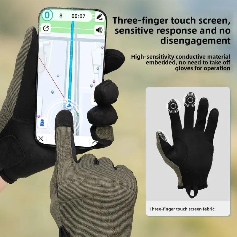 Guantes tácticos transpirables para tiro con todos los dedos, pueden tocar la pantalla, guantes para montar, accesorio de caza - imagen 3