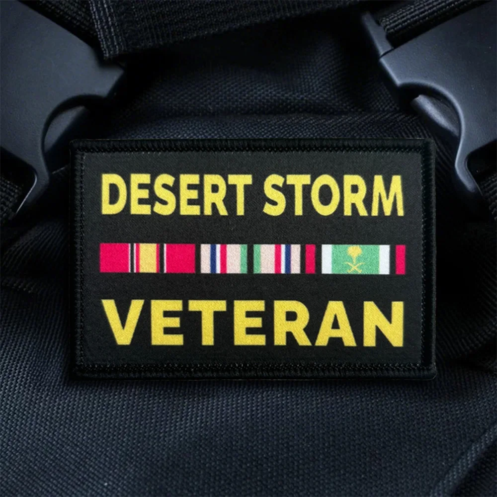 Parche táctico de tormenta del desierto, parches divertidos de gancho y bucle, insignia de moral militar, brazalete del ejército, pegatinas para mochila - imagen 3