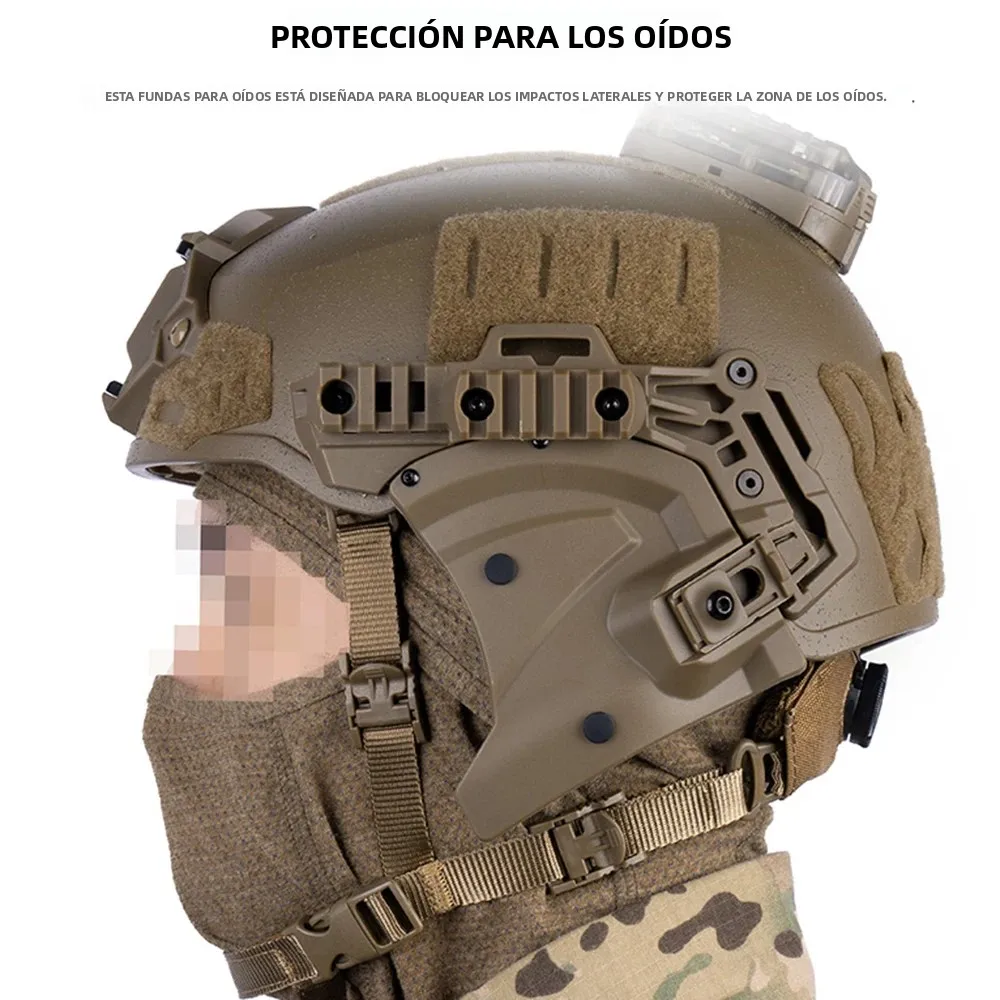 Casco táctico Wendy 3,0, cubierta lateral para la oreja con riel guía, orejeras de protección para CS Paintball Airsoft, accesorios para casco de caza - imagen 4